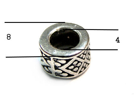 Cuenta de metal 8mm- Agujero: 4mm - - Crystaldreams Abalorios