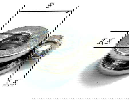 Cuenta de metal 9mm Agujero: 3,5mm Anilla de 1,5mm - - Crystaldreams Abalorios