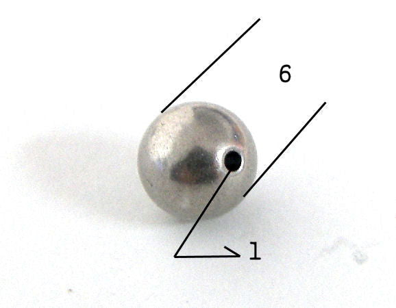 Cuenta de metal mod. Flow 6mm Agujero: 1mm - - Crystaldreams Abalorios