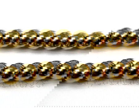 Cuenta redonda hematite golden 4mm - Agujero: 1mm - - Crystaldreams Abalorios