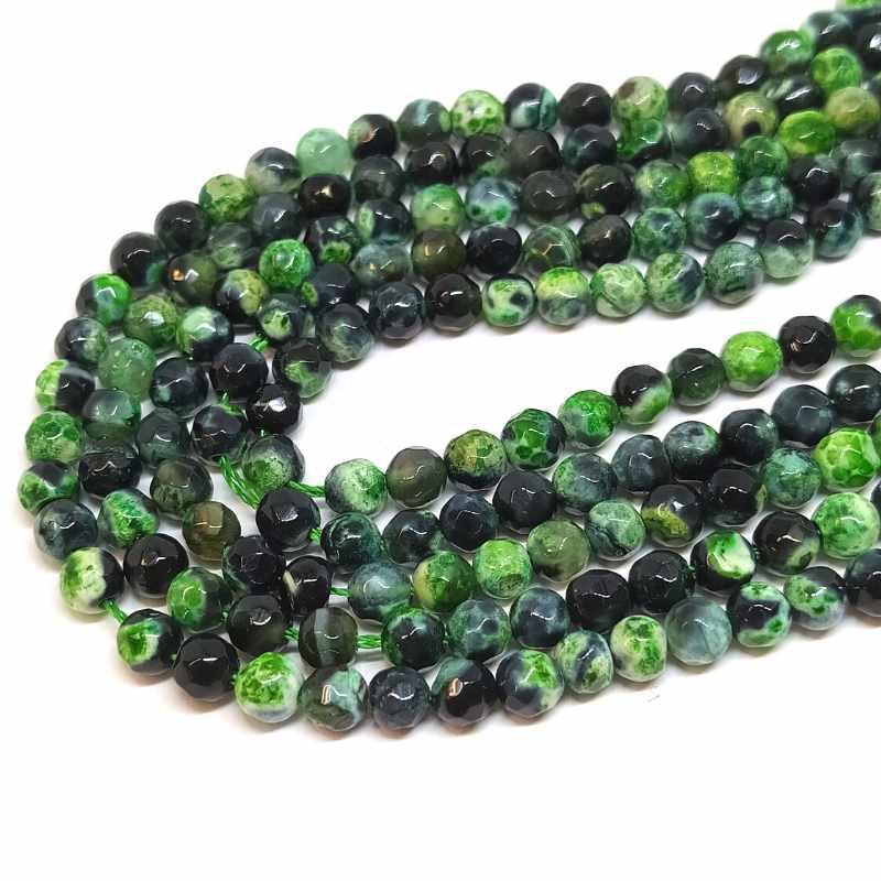 Cuentas Agata Facetadas Teñidas Green 4mm Hole:0,8mm 90pzs - - Crystaldreams Abalorios