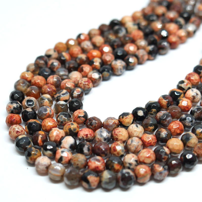 Cuentas Agata Facetadas Teñidas Orange 4mm Hole:0,8mm 90pzs - - Crystaldreams Abalorios