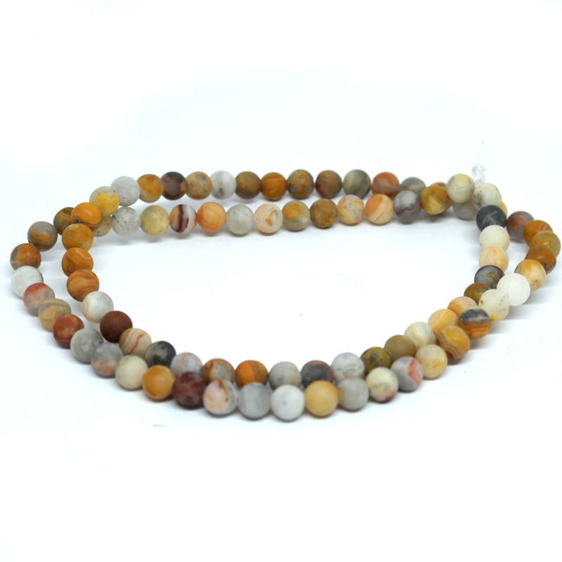 Cuentas Agata Frosted Crazy 4mm Hole: 0,8mm Tira: 93piezas - - Crystaldreams Abalorios