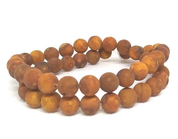 Cuentas Agata Indiana Goldenrod mate 8mm Aguje:1mm Tira:47piezas - - Crystaldreams Abalorios