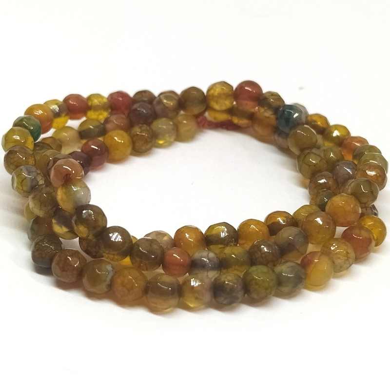 Cuentas Agata Natural Facetadas Dark Khaki 4mm Hole:0,8mm 90pc - - Crystaldreams Abalorios