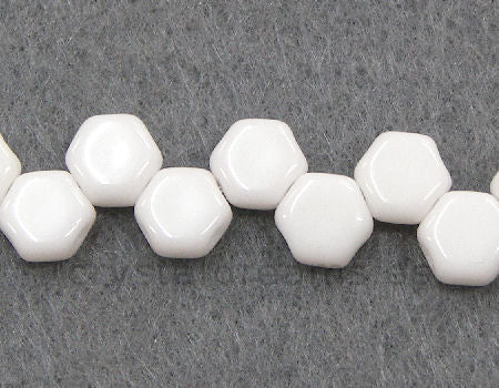 Cuentas Honeycomb 6x6mm - 30 unidades OPAQUE WHITE - - Crystaldreams Abalorios