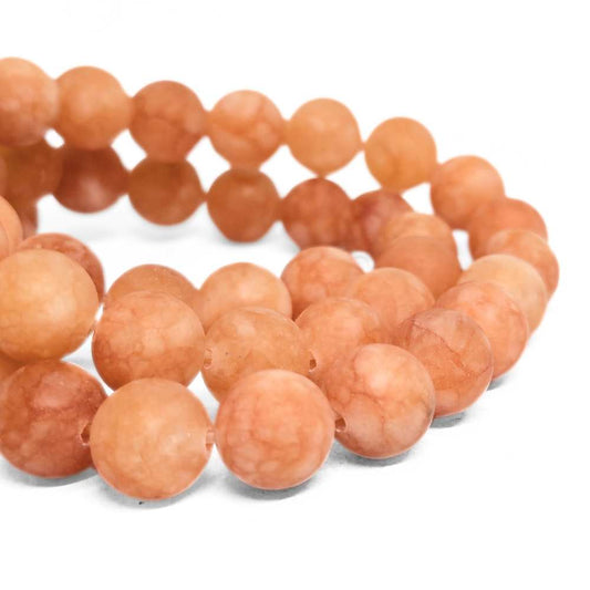 Cuentas Jade natural Dark Salmon Mate 8mm Hole: 1mm 47 piezas -