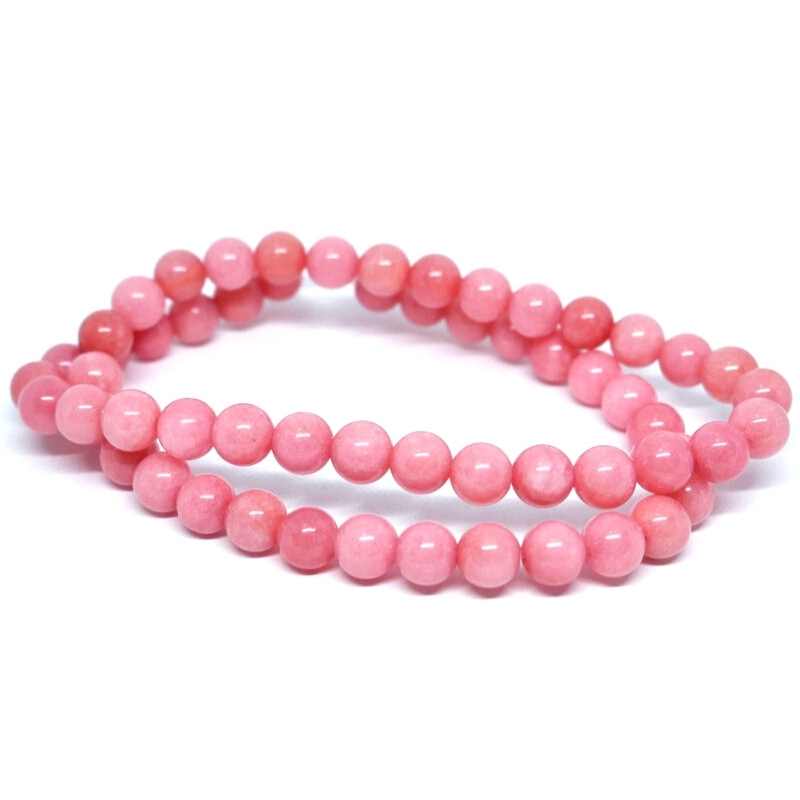 Cuentas Jade natural Malaysia Salmon 6mm Hole: 1mm 47 piezas - - Crystaldreams Abalorios