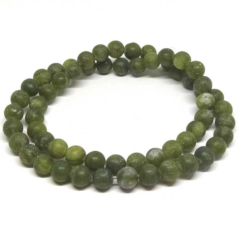 Cuentas Jade natural Taiwan 6mm Hole: 1mm Tira: 62 piezas - - Crystaldreams Abalorios