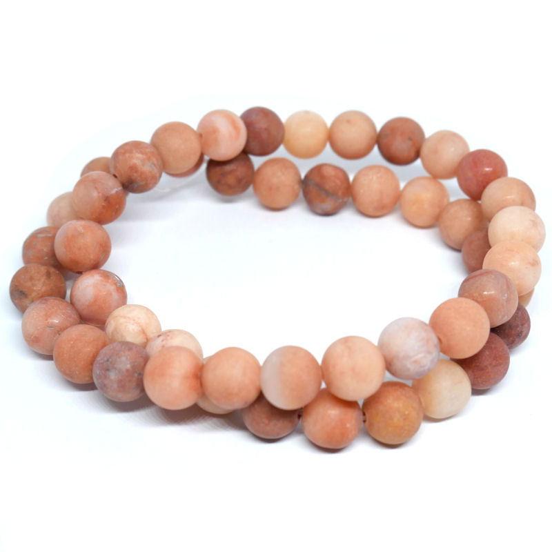 Cuentas Jade natural Terracotta Mate 8mm Hole: 1mm 47 piezas - - Crystaldreams Abalorios