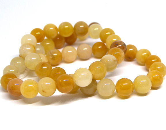 Cuentas Jade natural Topaz 8,5mm Hole: 1mm Tira: 47 piezas - - Crystaldreams Abalorios