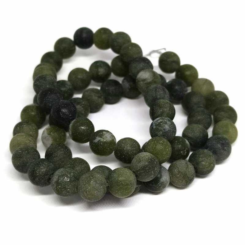 Cuentas Jade natural Xinyi 6mm Hole: 1mm Tira: 62 piezas - - Crystaldreams Abalorios