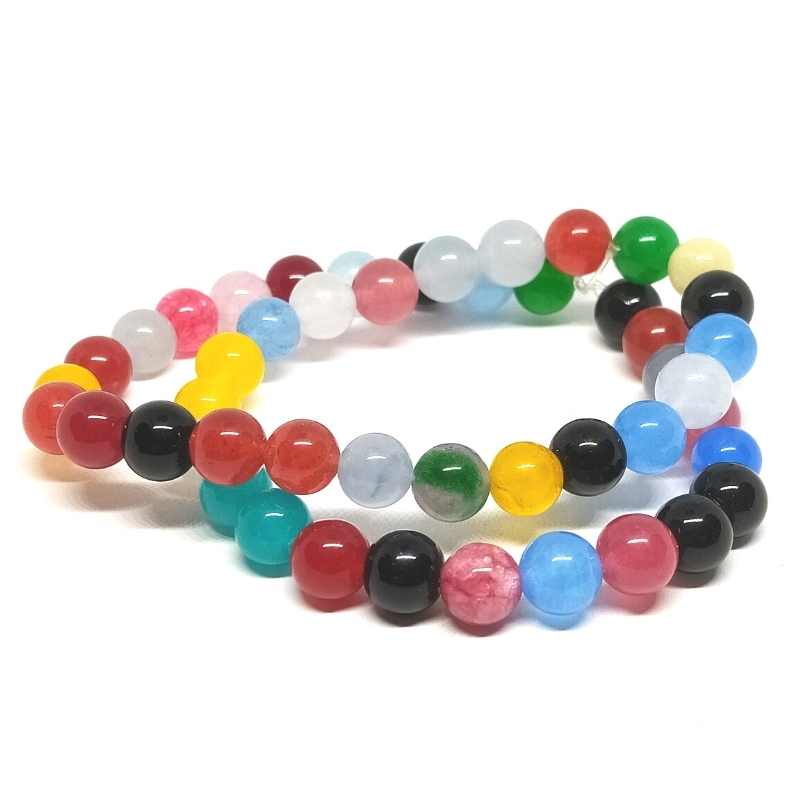 Cuentas Jade natural teñidas 8mm Hole: 1mm Tira: 49piezas - - Crystaldreams Abalorios