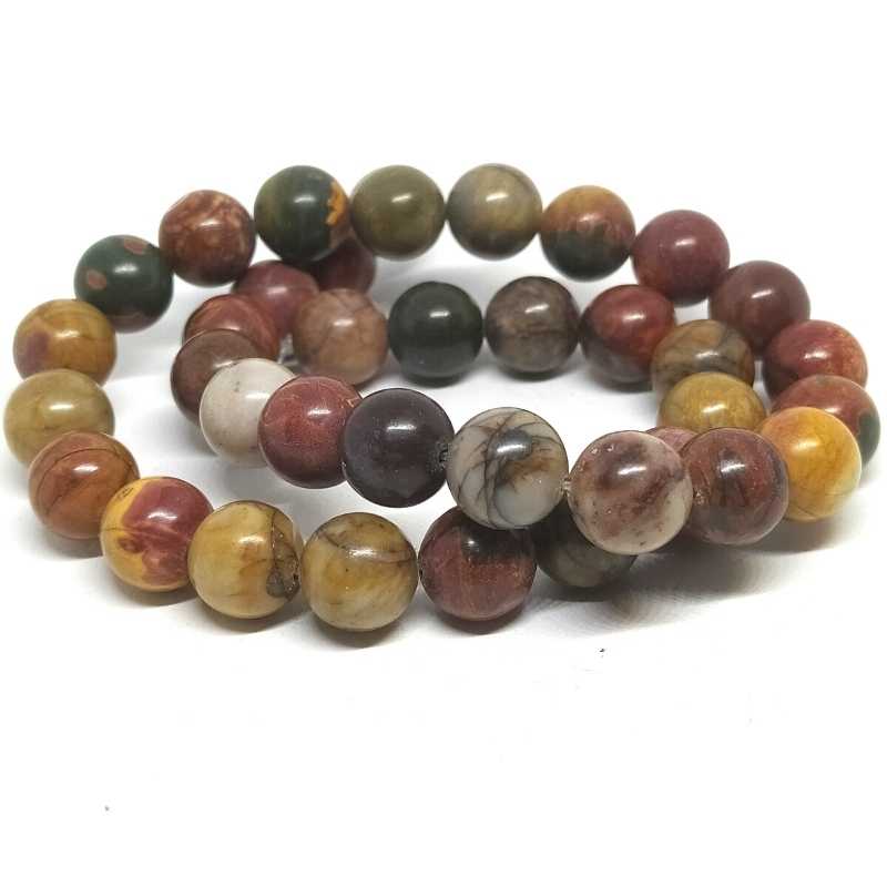 Cuentas Natural Jaspe Picasso 10mm Hole: 1mm Tira: 38piezas - - Crystaldreams Abalorios