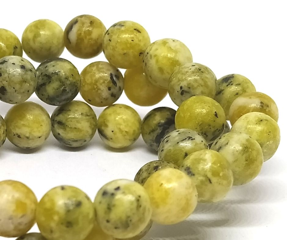 Cuentas Natural Turquoise Yellow 8mm Hole: 1mm Tira: 47 piezas - - Crystaldreams Abalorios