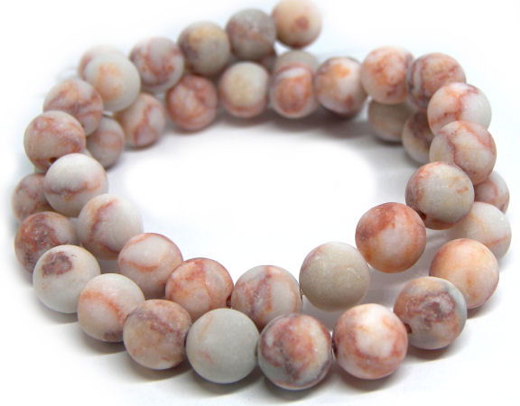 Cuentas Netstone Marble 8mm Hole: 1mm Tira: 47 piezas - - Crystaldreams Abalorios