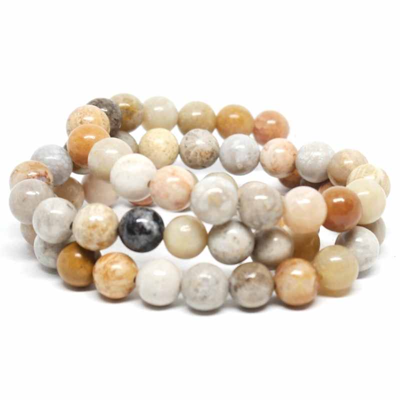 Cuentas Piedra Crisantemo natural 6mm Hole: 1mm Tira: 60 piezas - - Crystaldreams Abalorios