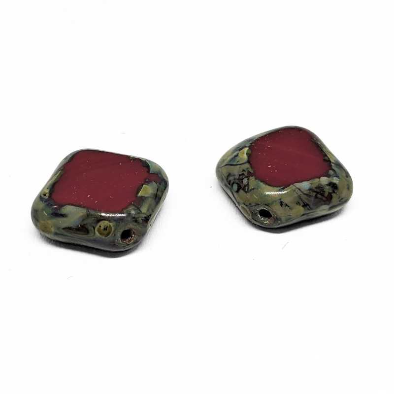 Cuentas Table Cut Cristal Checo - 10mm Garnet Picasso - - Crystaldreams Abalorios