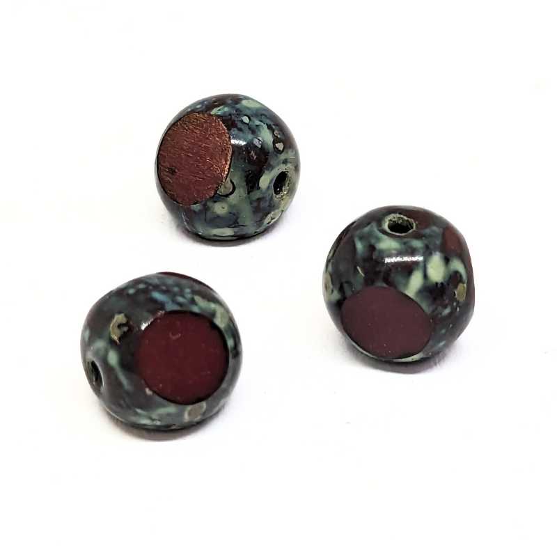 Cuentas Table Cut Cristal Checo - 8mm Garnet Picasso - - Crystaldreams Abalorios