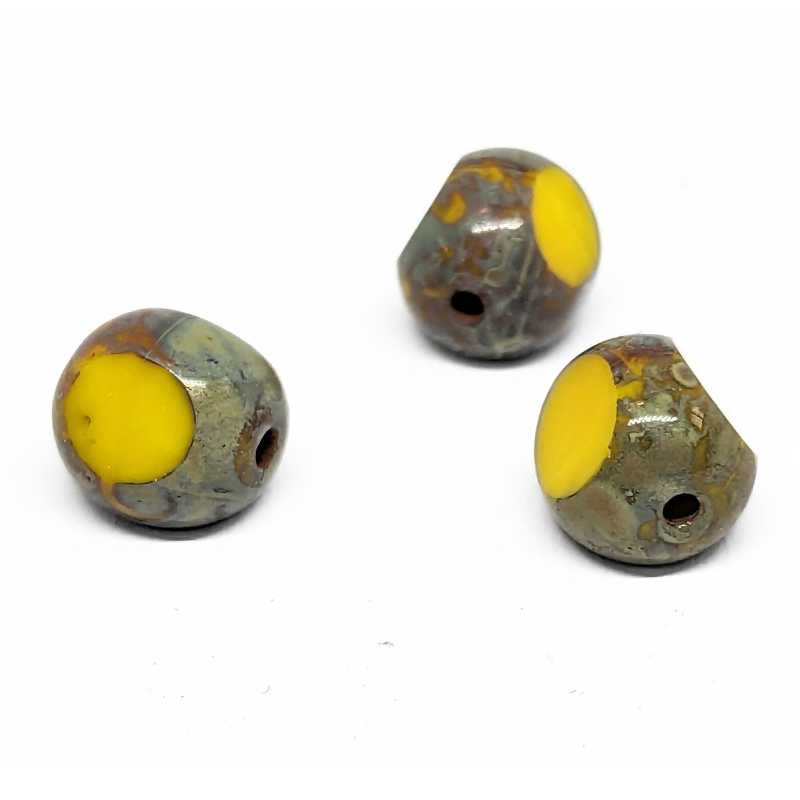 Cuentas Table Cut Cristal Checo - 8mm Yellow Picasso - - Crystaldreams Abalorios