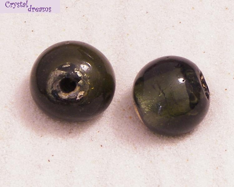 Cuentas Vidiro "Bola" Dark Olivine x 1 Ud. - - Crystaldreams Abalorios