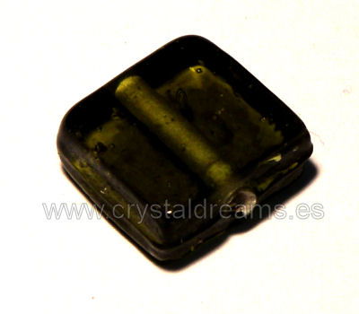 Cuentas Vidrio 12mmx12mm "Squared" Olive x1 - - Crystaldreams Abalorios