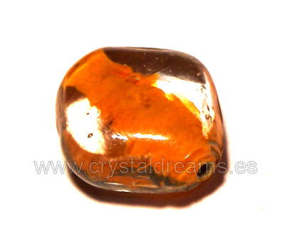 Cuentas Vidrio 12x12mm "Aim" Orange x1 - - Crystaldreams Abalorios