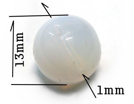 Cuentas Vidrio 13mm - Opal White - - Crystaldreams Abalorios