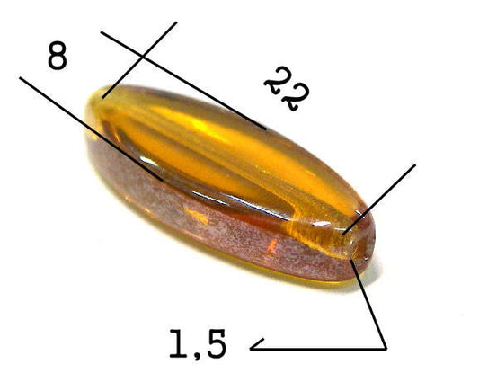 Cuentas Vidrio 19x8mm Agujero: 1mm - - Crystaldreams Abalorios