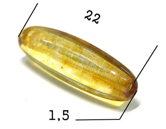 Cuentas Vidrio 22x7mm Amber Agujero: 1,5mm - - Crystaldreams Abalorios