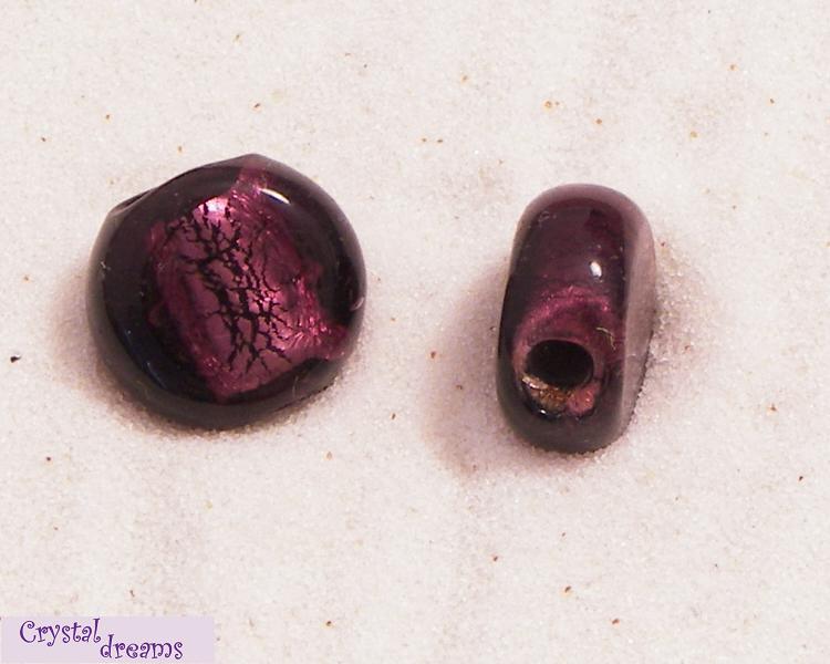 Cuentas Vidrio "Botón" Amethyst x 1 Ud. - - Crystaldreams Abalorios