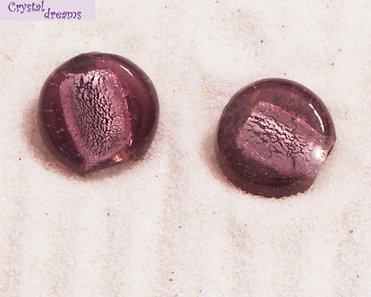 Cuentas Vidrio "Botón" Light Amethyst x 1 Ud. - - Crystaldreams Abalorios