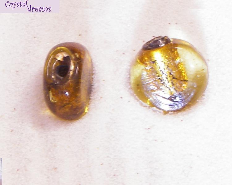 Cuentas Vidrio "Botón" Light Topaz x 1 Ud. - - Crystaldreams Abalorios