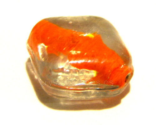 Cuentas Vidrio "Crystal-Orange" 15x15x8mm Agujero:1mm - - Crystaldreams Abalorios
