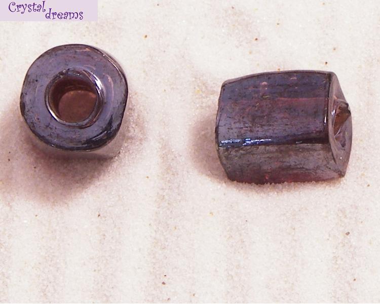 Cuentas Vidrio "Cubo" Amethyst x 1 Ud. - - Crystaldreams Abalorios