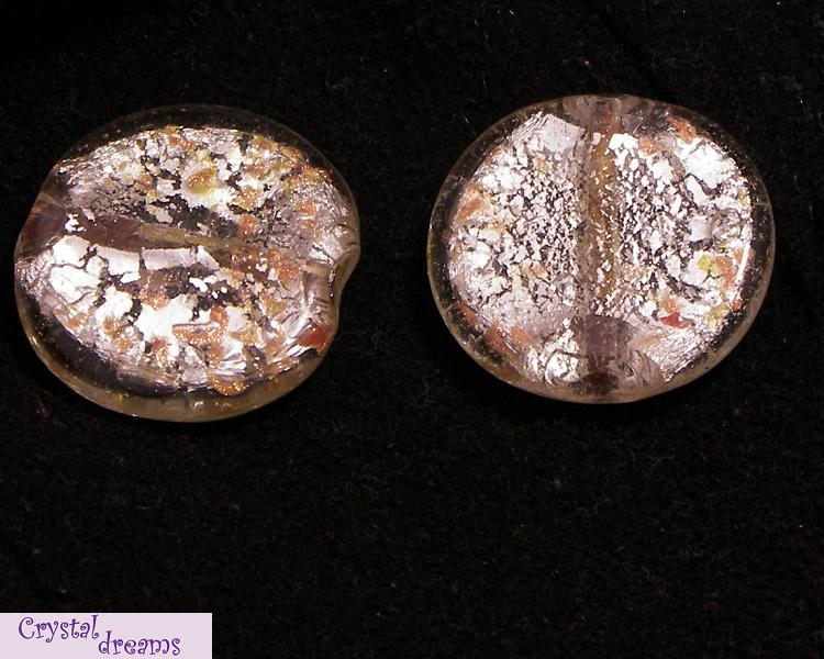 Cuentas Vidrio "Medallón" Blanco x 1 Ud. - - Crystaldreams Abalorios