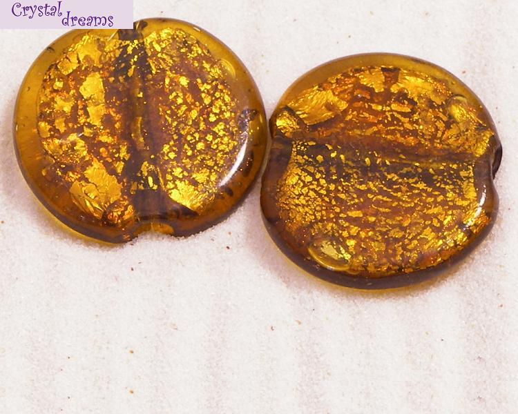 Cuentas Vidrio "Medallón" Topaz x 1 Ud. - - Crystaldreams Abalorios