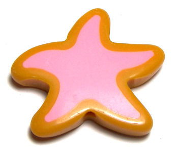 Cuentas acrilicas mod. Starfish 34x30x6mm Aguj: 2mm Yellow/Rose - - Crystaldreams Abalorios