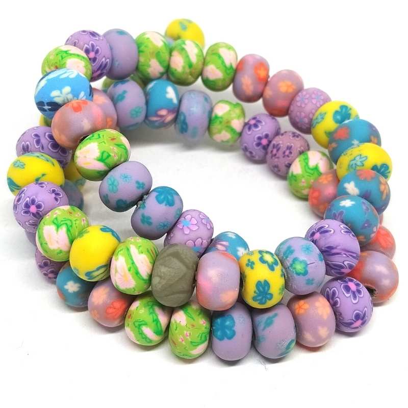 Cuentas de Fimo o Pasta Polimérica 9x6mm Agujero 1,5mm 66 piezas - - Crystaldreams Abalorios