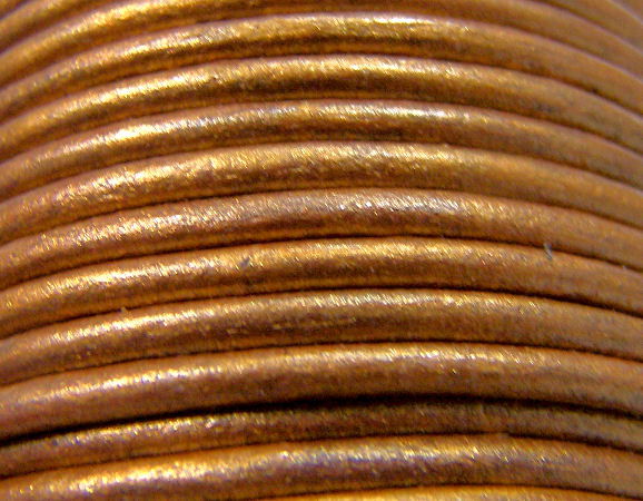 Cuero Cobre metal - 2mm - - Crystaldreams Abalorios