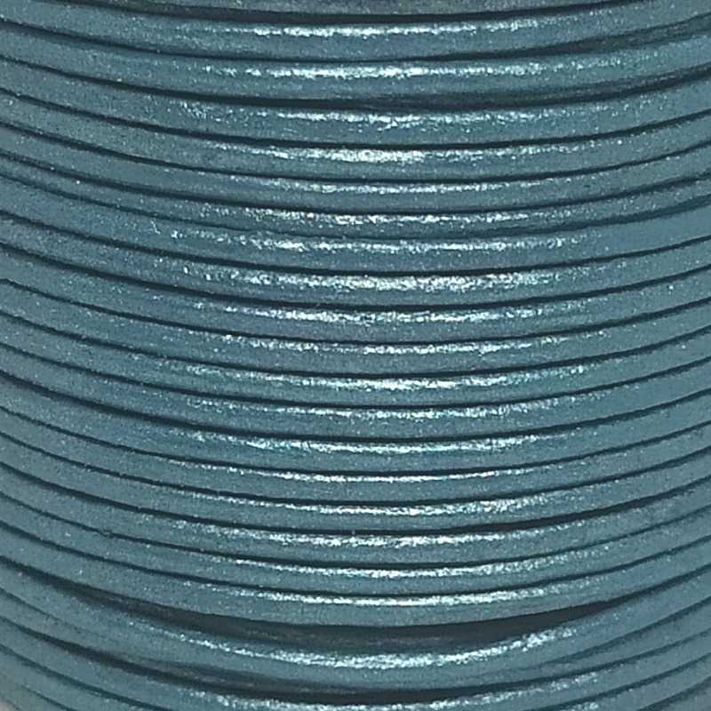 Cuero Ice Blue Metal - 1mm - - Crystaldreams Abalorios