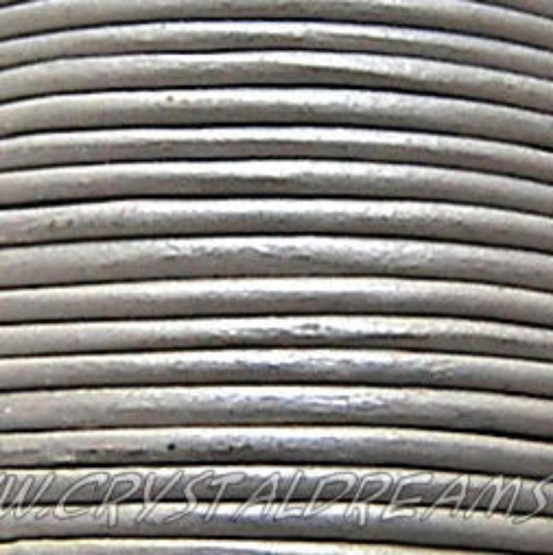 Cuero Light Grey - 3mm - precio por metro - - Crystaldreams Abalorios