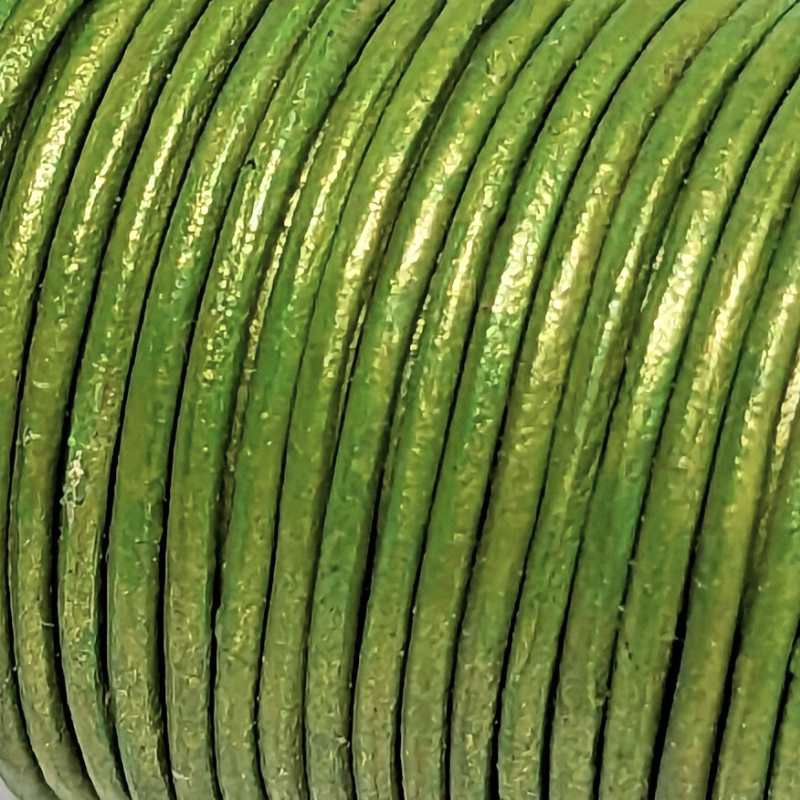 Cuero Metal Green - 1mm - - Crystaldreams Abalorios