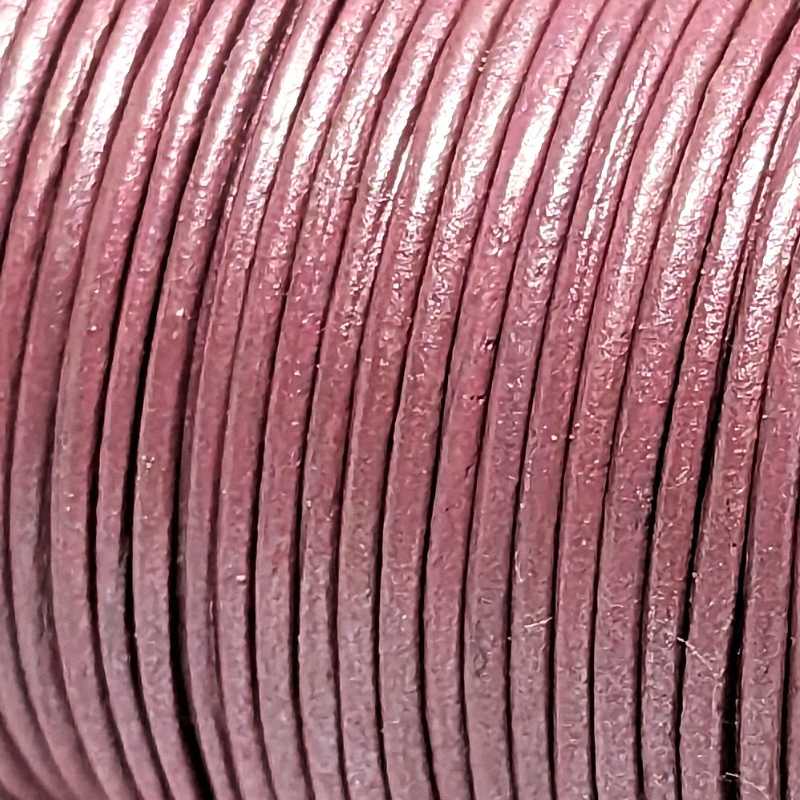 Cuero Metallic Lt. Rose - 1mm - - Crystaldreams Abalorios