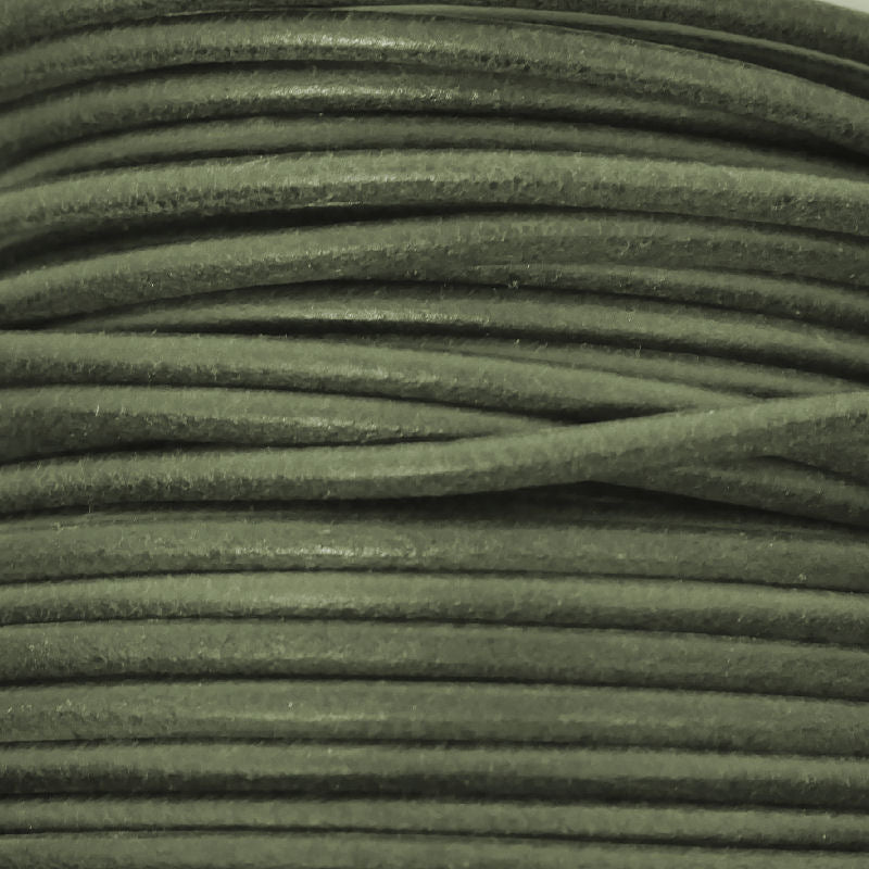 Cuero Military Green - 3mm - precio por metro - - Crystaldreams Abalorios