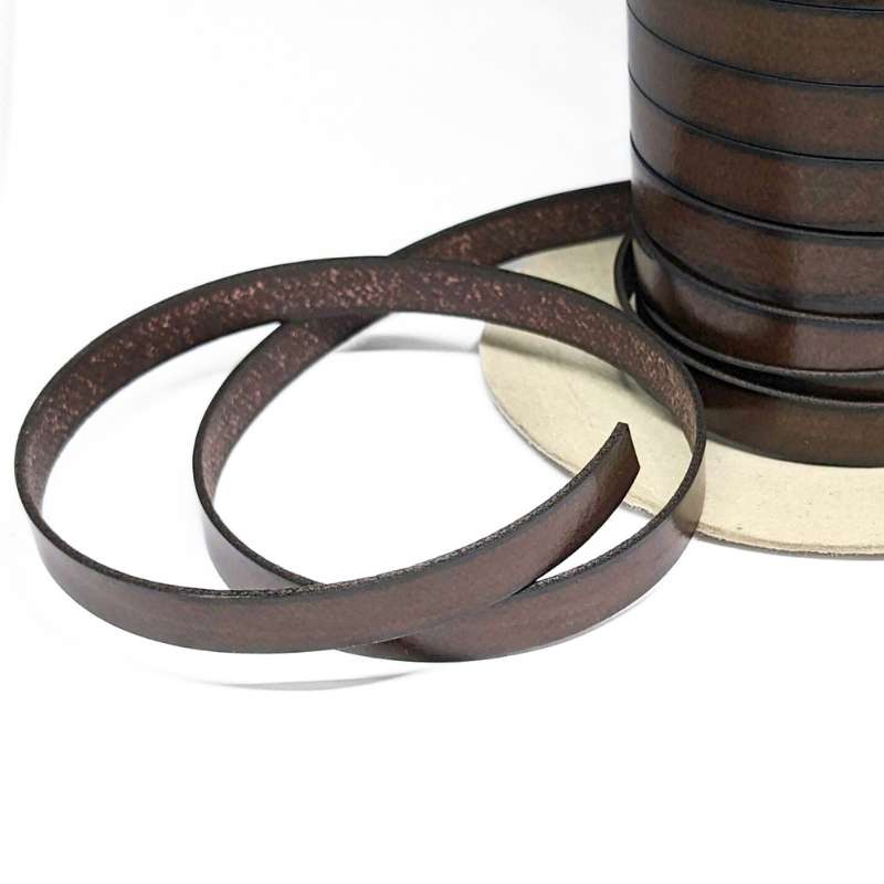 Cuero de lato imitacion 10mm - Brown precio por Metro - - Crystaldreams Abalorios