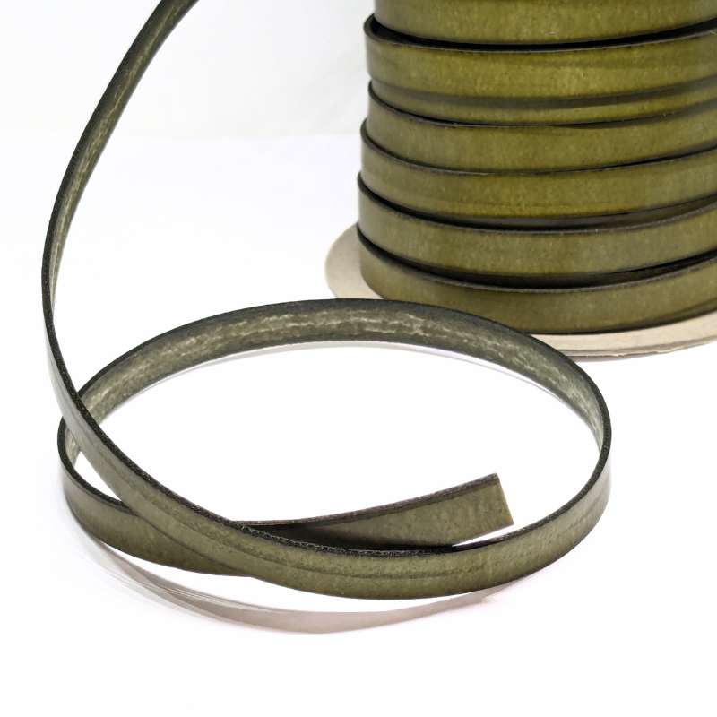 Cuero de lato imitacion 10mm - Olivine precio por Metro - - Crystaldreams Abalorios