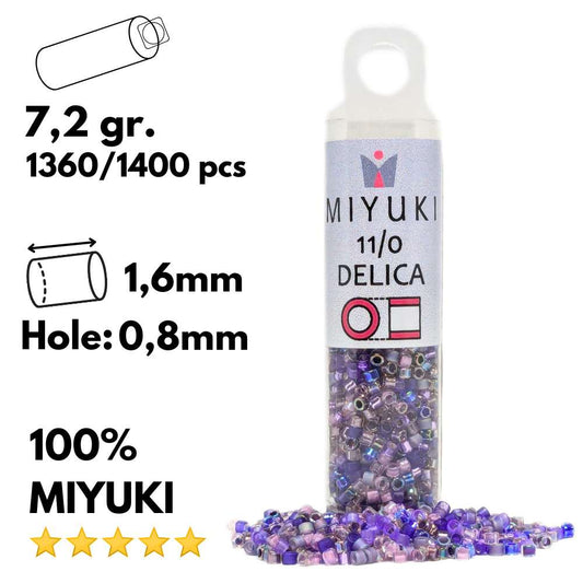 DB-MIX01 Tubo Miyuki Delica 11/0 Lilac Mix 7,2gr -