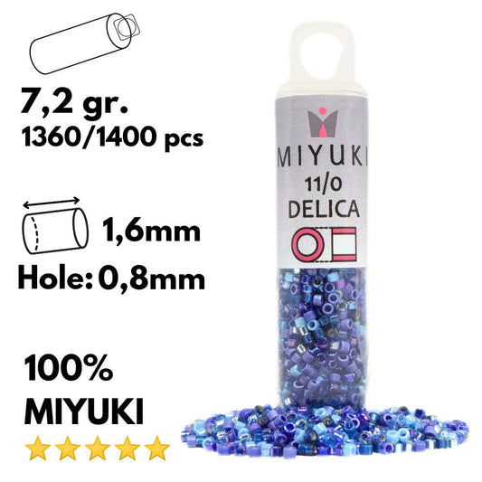 DB-MIX02 Tubo Miyuki Delica 11/0 Blue Tones Mix 7,2gr -
