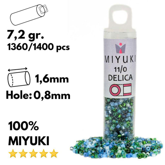 DB-MIX06 Tubo Miyuki Delica 11/0 Lagoon Mix 7,2gr - DB-MIX06 Tubo Miyuki Delica 11/0 Lagoon Mix 7,2gr - Miyukilandia